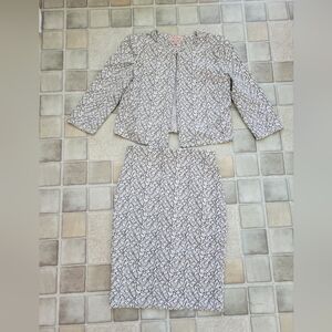 Philosophy Black And White Pattern Jacket (Size Medium) And Skirt (Size 6) Set